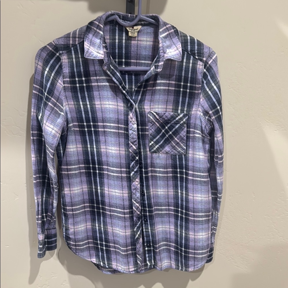 Plaid Shirt in Purple and Blue